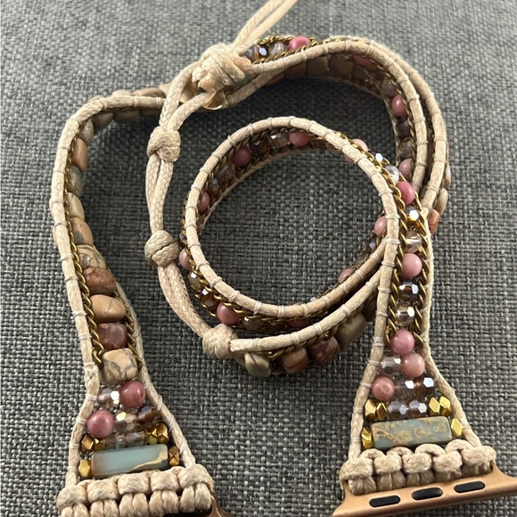 Natural Stone Apple Watch Band Wrap Bracelet 42mm 44mm 45mm - Picture 3 of 3